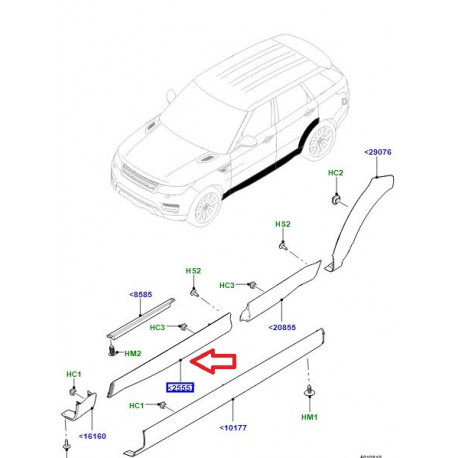 Land rover Moulure porte avant gauche (LR125989)