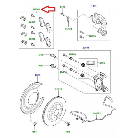 Land rover KIT PLAQUETTES DE FREIN ARRIERE (LR147981)