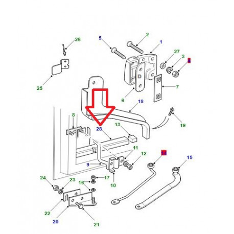 Britpart Support retenue porte arriere droite DEFENDER (BFH710120B)