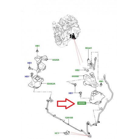 Land rover Support moteur gauche (LR141387LR)