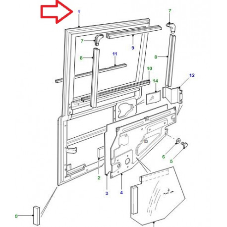 Land rover PORTE AR SANS CHARNIERES (LR027546LR)