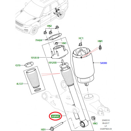 Land rover amortisseur arriere G OU D Range Sport (LR103602)