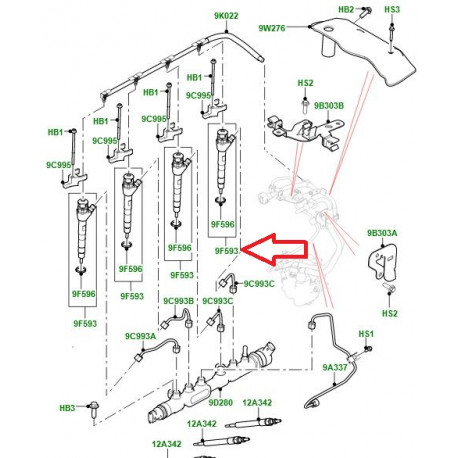 Land rover ensemble injecteur (LR082276)