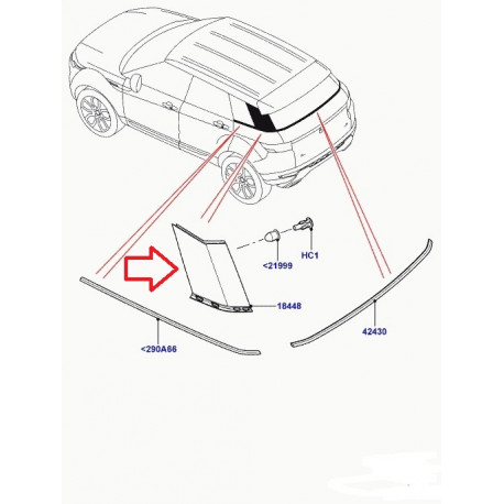 Land rover finition exterieure montant Evoque (LR048706)