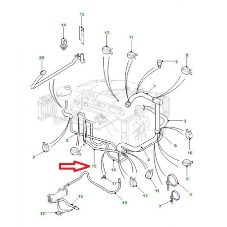 Land rover tuyau flexible (PCH114640)