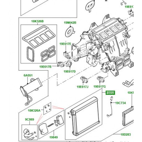 Land rover evaporateur (LR056368)