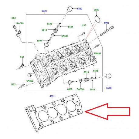 Land rover joint de culasse  droit Range Sport (LR105294)