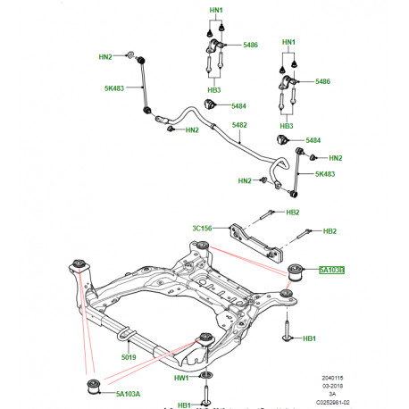 Land rover bloc elastique Evoque (LR003940)