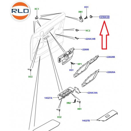 Land rover couvercle garniture de porte (LR078310)