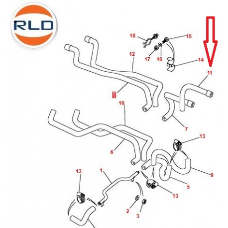 Land rover durite de chauffage (BTR1132)