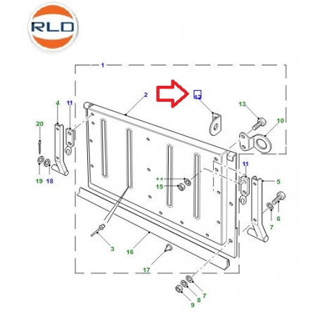 Land rover support droit male arriere (LR016686)