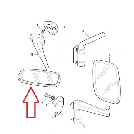 Land rover retroviseur interieur Defender 90, 110, 130 (CTB500140LR)