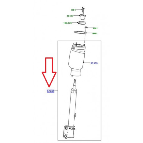 Land rover Amortisseur avant gauche Climat chaud Range L322 (LR032568)