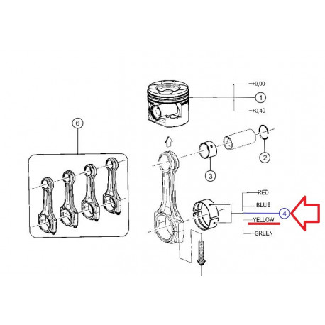 Mopar Coussinet de bielle standard Jaune (68142809AA)