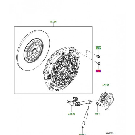 Land rover boulon embrayage (LR072974)