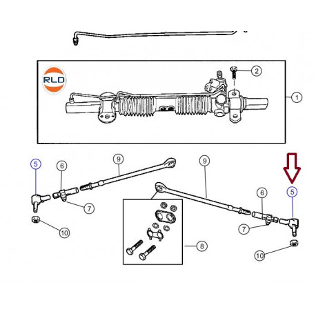 Mopar Rotule de cremaillere 300C (05086282AA)