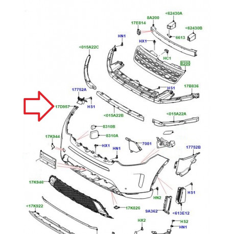 Land rover Pare choc avant DISCO SPORT (LR127521LR)
