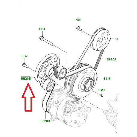 Land rover tendeur accessoire EVOQUE (LR161768LR)