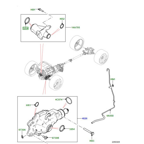 Land rover bague d'etancheite pont avant (LR101425)