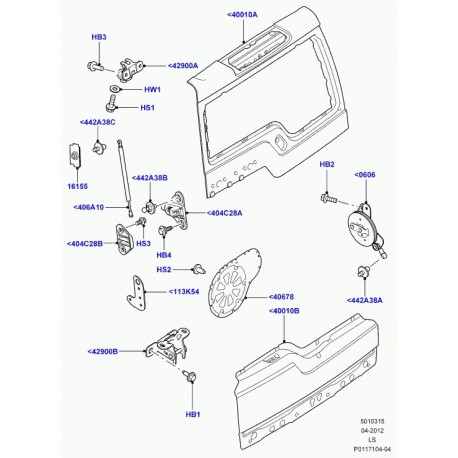 Land rover bequille inférieur gauche avec cable Discovery 3 (BHF780050LRB)