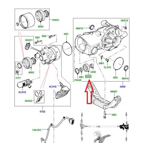 Land rover roulement a billes-differentiel (LR082096)