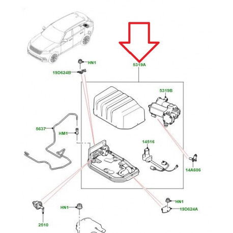 Land rover COMPRESSEUR CORRECTEUR DE NIVEAU (LR140034LR)