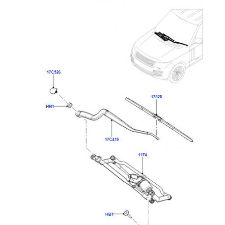 Land rover balai d'essuie-glace avant droit (LR083272)