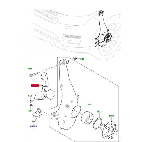 Land rover moyeu de roue g ou d Discovery 5,  Range L405,  Sport (LR081538)