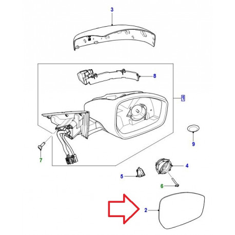 Jaguar miroir de rétroviseur de portière gauche F-Pace (T4A5833)