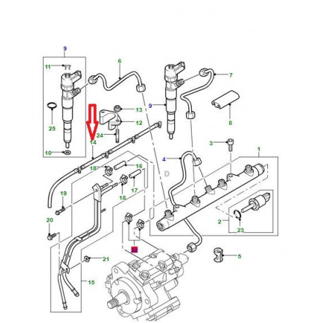 Land rover tuyau retour injecteur Freelander 1 (8510322)