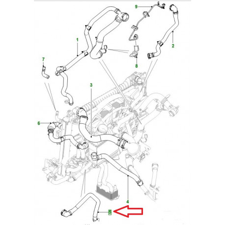 Jaguar durite de refroidisseur d'huile de boîte de vitesses F-Pace (T4A13872)