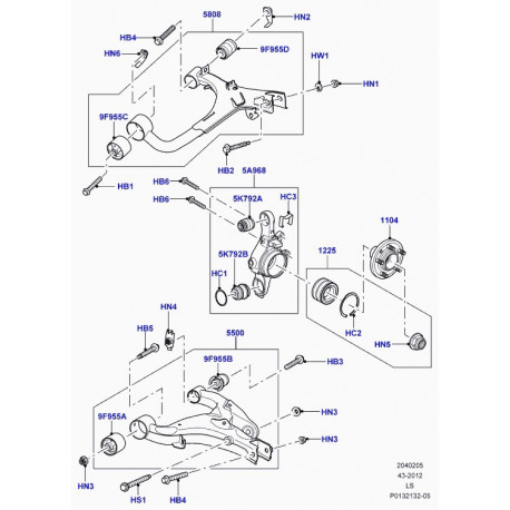 Britpart porte fusee droit Discovery 3, Range Sport (LR045822)