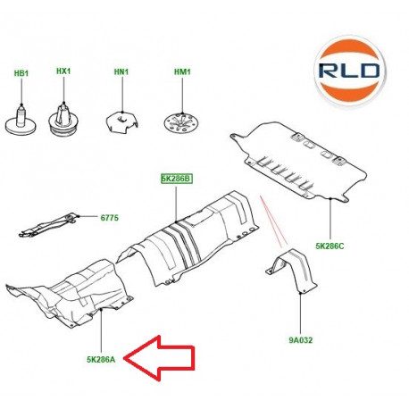 Land rover BOUCLIER THERMIQUE ECHAPPEMENT (LR136882LR)