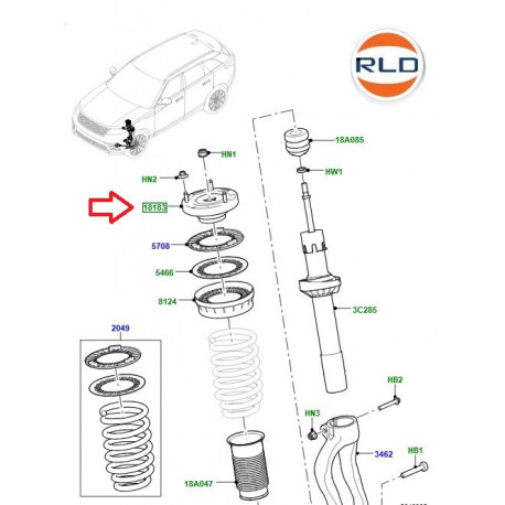 Land rover support de montage-amortisseur (LR090635LR)