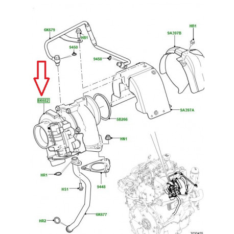 Land rover TURBOCOMPRESSEUR (LR140581LR)