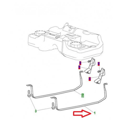 Jaguar bande de réservoir de carburant gauche X-Type et XK8 (C2S2772)