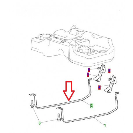 Jaguar bande de réservoir de carburant droite X-Type et XK8 (C2S2771)