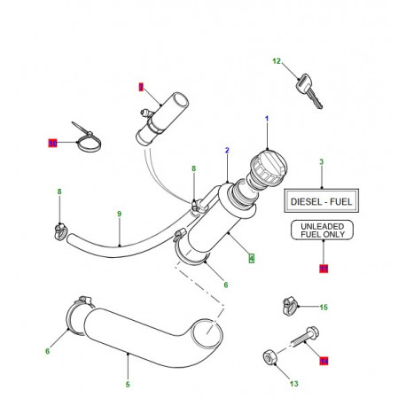 Land rover goulotte de remplissage carburant (WLH100570)