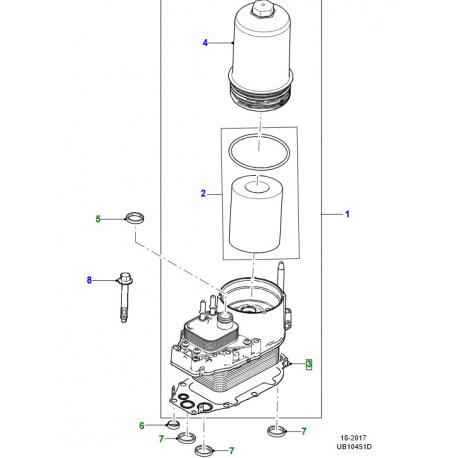 Jaguar joint d'adaptateur de refroidisseur d'huile S-Type,  XF X250,  XJ6 X350 (JDE3092)