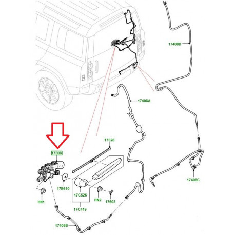 Land rover Moteur essuie glace arriere (LR132140)