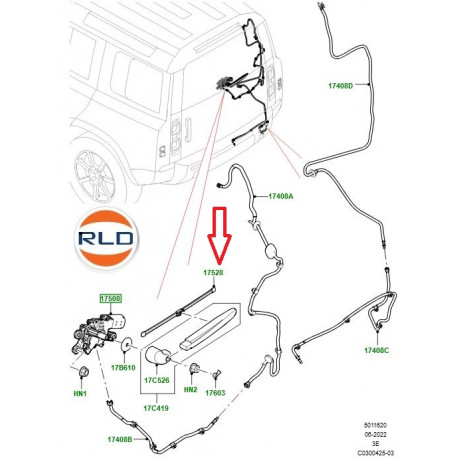 Land rover Balai essuie glace arriere DEFNDER 2020- (LR132143)