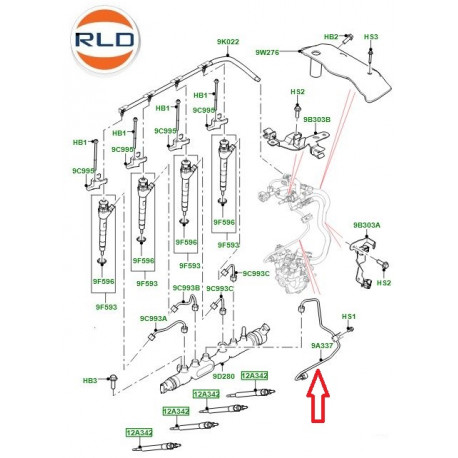 Land rover Tuyau pompe a rampe injection DEFENDER (LR073707)