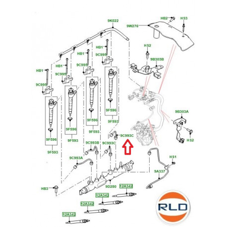 Land rover Tube injecteur 3 ou 4 DEFENDER (LR073704)