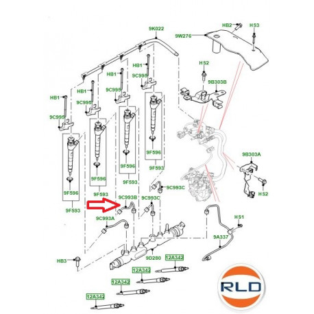 Land rover Tube injecteur 2 DEFENDER (LR073703)