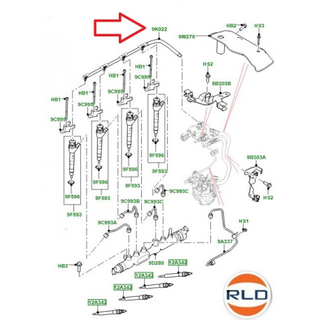 Land rover Tuyau retour injecteur DEFENDER (LR082275)