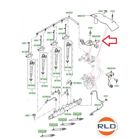 Land rover support tuyau injection (LR087239)