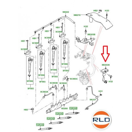 Land rover support tuyau injection (LR137724LR)