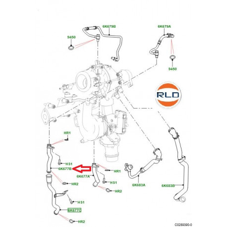 Land rover tuyau retour d'huile (LR081635)