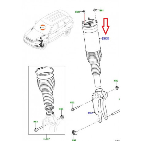 Land rover Amortisseur avant droit macpherson (LR087083)