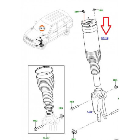 Land rover Amortisseur avant gauche macpherson (LR087094)